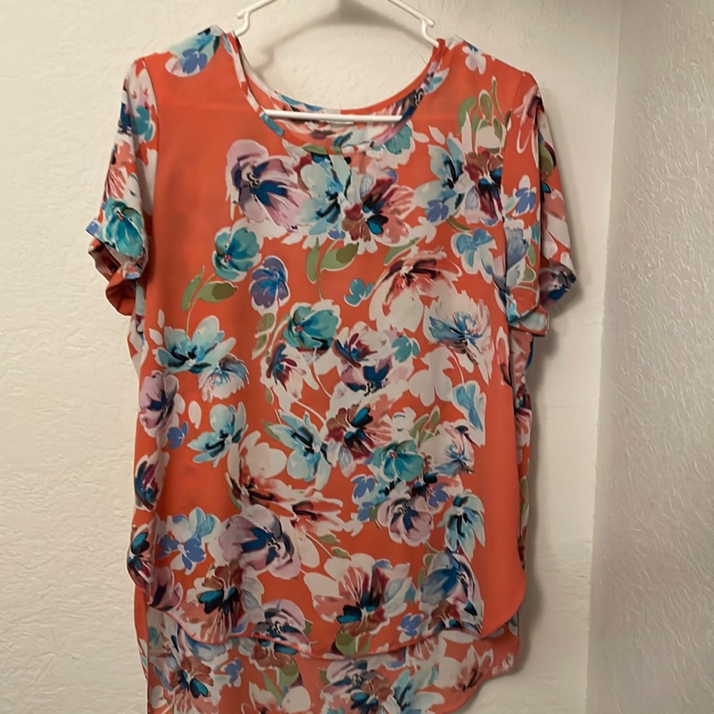 Large floral pink shirt!